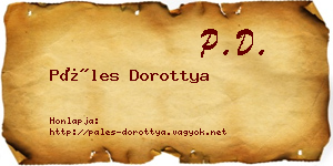 Páles Dorottya névjegykártya